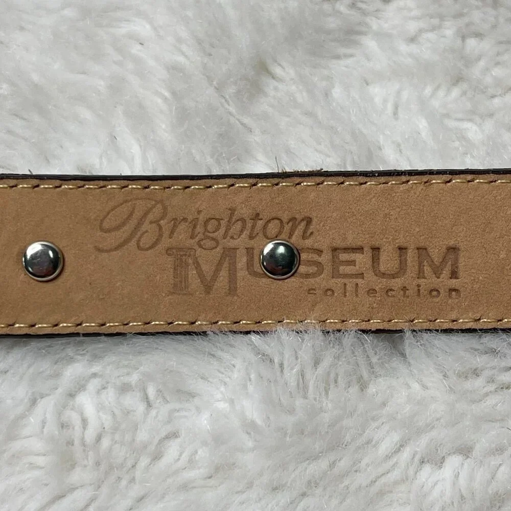 Brighton Museum Women's Brown Leather Rhinestone Belt Size Medium
